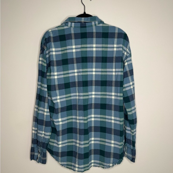 Free People Loveland Plaid Button Down Shirt in the color Winter Sea - Picture 5 of 8